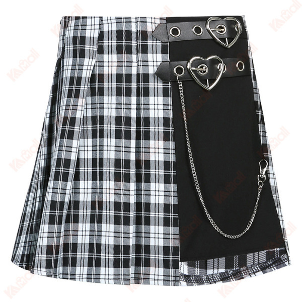 irregular collage pleated short skirt